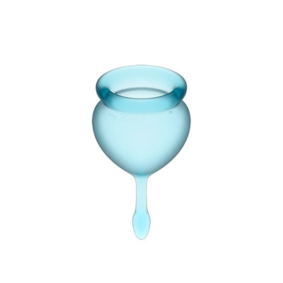 Foto 3 do produto Copo Menstrual Reutilizável Duplo Higiénicos em Silicone de 15 e 20 ml - Satisfyer Feel Good - 7,1 x 4 cm