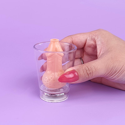Copo Shot com Mini Pênis e Pisca Pisca - FestaChic