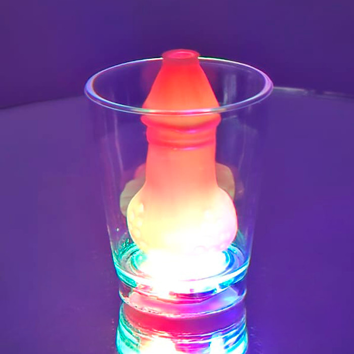 Copo Shot com Mini Pênis e Pisca Pisca - FestaChic - 2