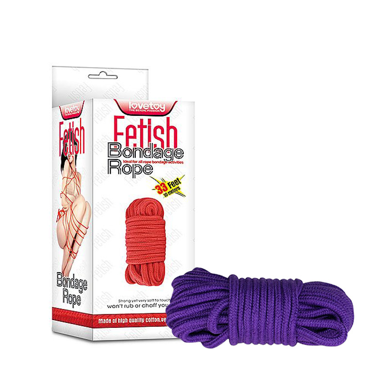 Corda de Servidão em Algodão para Imobilização - Lovetoy Fetish Bondage Rope | 10 Metros | Disponível em 4 Cores - 3