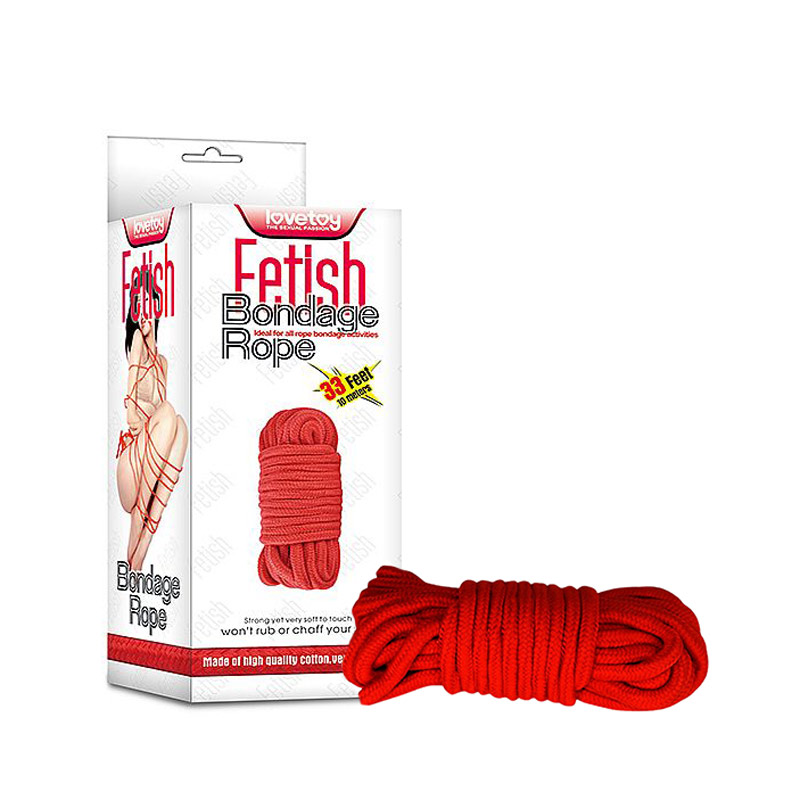 Corda de Servidão em Algodão para Imobilização - Lovetoy Fetish Bondage Rope | 10 Metros | Disponível em 4 Cores - 5