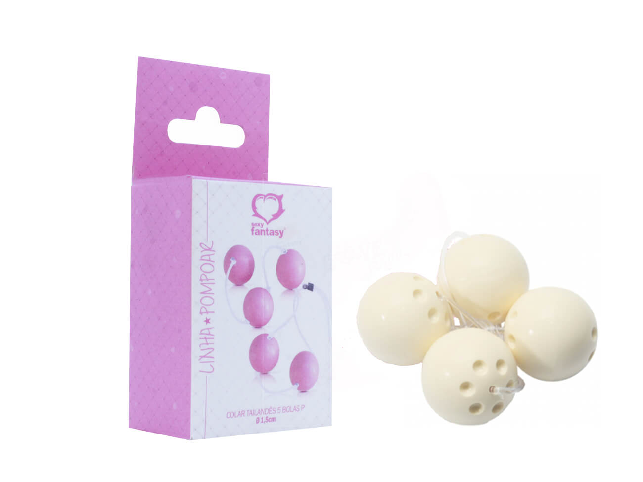 Cordão de 4 Bolas com Peso Para Pompoarismo Ben-Wa - Love Balls | Disponível em 2 Cores - 2