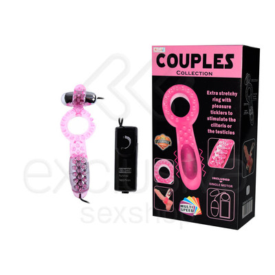 Foto 1 do produto Couples Collection - Anel Peniano com Estimulador de Clítoris e Escroto, Vibração Multivelocidade e Nódulos Massageadores
