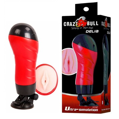 Masturbador Lanterna em Forma de Vagina em Cyberskin com Ventosa de Pressão - Crazy Bull Delia | 16,5 x 3 cm