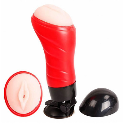 Foto 4 do produto Masturbador Lanterna em Forma de Vagina em Cyberskin com Ventosa de Pressão - Crazy Bull Delia | 16,5 x 3 cm