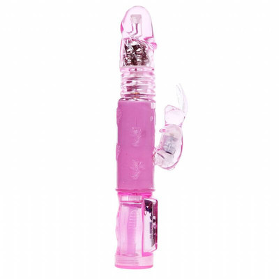 Foto 2 do produto Crazy Bunny - Vibrador Estimulador de Clítoris em Forma de Coelho com Textura Anelar, 3 Modos de Rotação e 3 Velocidades de Rotação - 23,5 x 3,4 cm
