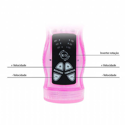 Foto 3 do produto Crazy Bunny - Vibrador Estimulador de Clítoris em Forma de Coelho com Textura Anelar, 3 Modos de Rotação e 3 Velocidades de Rotação - 23,5 x 3,4 cm