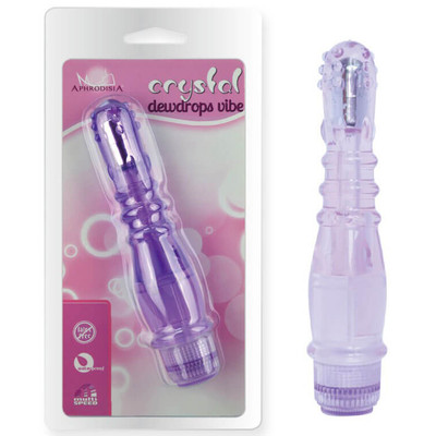 Foto 3 do produto Vibrador Ponto G em Jelly com Nódulos Massageadores e Vibração Multivelocidade - Crystal Dewdrops Vibe | 21 x 3,5 cm | Disponível em 2 Cores