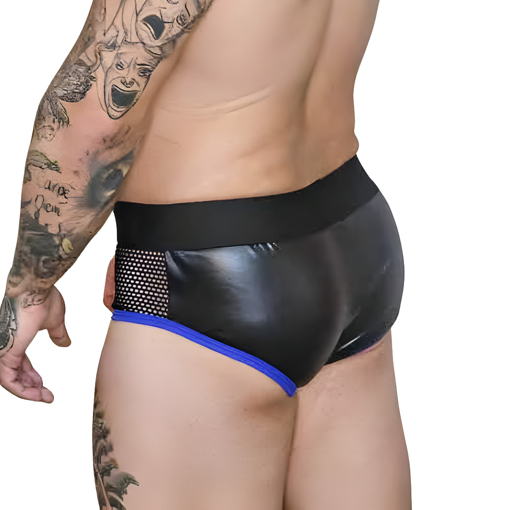 Cueca em Arrastão com Cirrê Brilhoso e Abertura Frontal com Botão de Caveira - Exclusiva Lingerie | Tamanho Único - 3