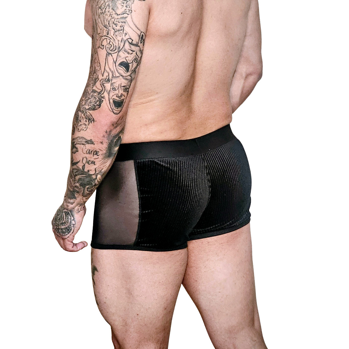 Cueca Boxer em Suplex Canelado com Tule nas Laterais - Exclusiva Lingerie | Tamanho Único - 2