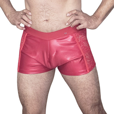 Cueca Boxer em Cirrê com Recorte em Renda na Lateral - Exclusiva Lingerie | Tamanho Único
