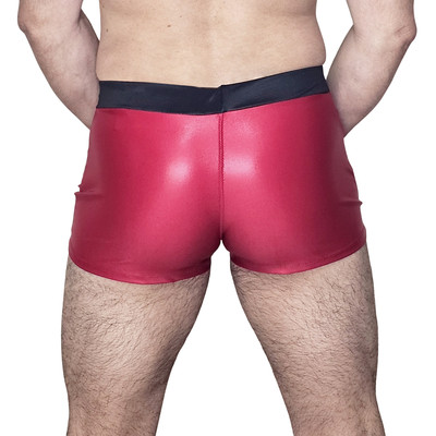 Cueca Boxer em Cirrê Vermelho com Elástico Preto - Exclusiva Lingerie | Tamanho Único