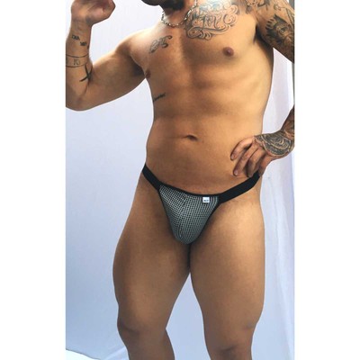 Foto 1 do produto Cueca Jock Fio Dental em Suplex com Estampa Quadriculada - SD Clothing | Tamanho Único