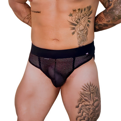 Cueca Jock Strap em Arrastão Sem Forro - Exclusiva Lingerie | Tamanho Único