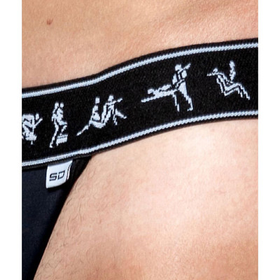 Cueca Jock Strap em Cirre Elástico de Faixa Dupla com Desenho Kama Sutra - Steves Designer | Tamanho Único
