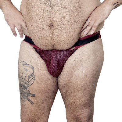 Cueca JockStrap em Arrastão com Elástico Duplo - Exclusiva Lingerie | Tamanho Plus Size