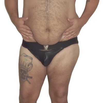 Cueca JockStrap em Cirrê com Detalhe de Fivela de Metal - Exclusiva Lingerie | Tamanho Plus Size