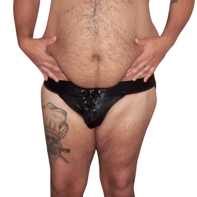 Cueca JockStrap com Detalhes em Cirrê e Ilhós - Exclusiva Lingerie | Tamanho Plus Size