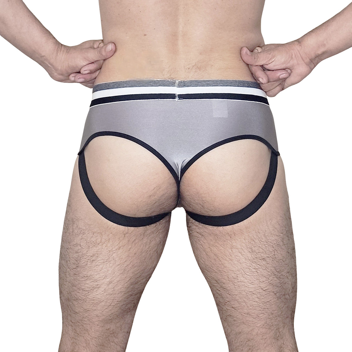 Cueca JockStrap com Fio em Cirrê Chumbo - Exclusiva Lingerie | Tamanho Único - 2