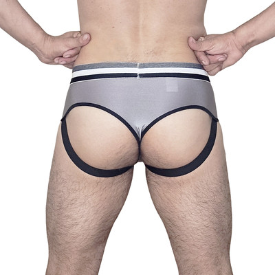 Cueca JockStrap com Fio em Cirrê Chumbo - Exclusiva Lingerie | Tamanho Único