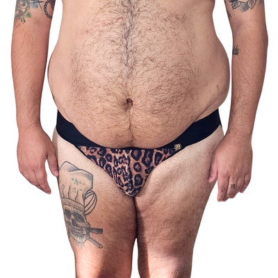 Cueca JockStrap em Tule com Estampa de Onça - Exclusiva Lingerie | Tamanho Plus Size