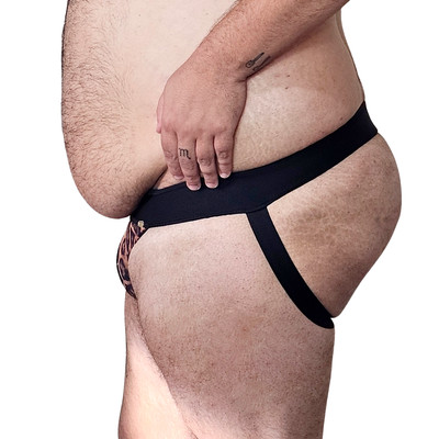 Cueca JockStrap em Tule com Estampa de Onça - Exclusiva Lingerie | Tamanho Plus Size