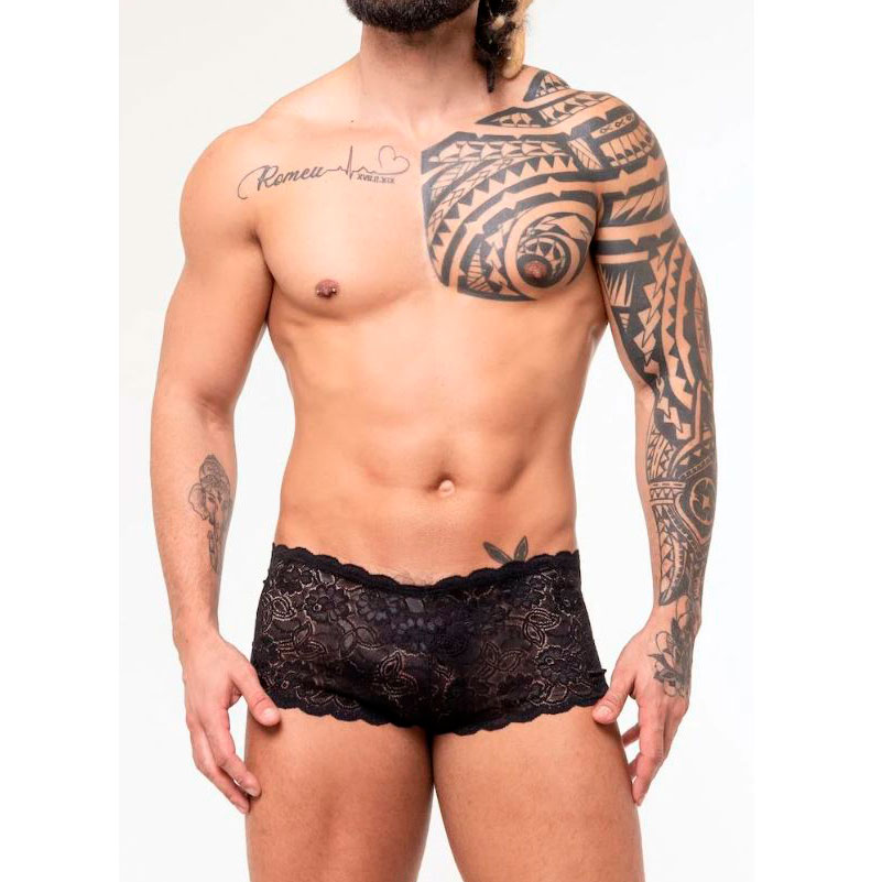 Cueca Modelo Shorts em Renda - Steves Designer | Tamanho Único | Disponível em 2 Cores - 3