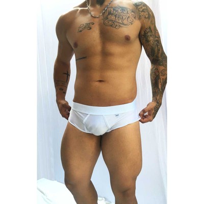Foto 1 do produto Cueca Sex Masculina em Suplex e Arrastão Branco - SD Clothing | Tamanho Único