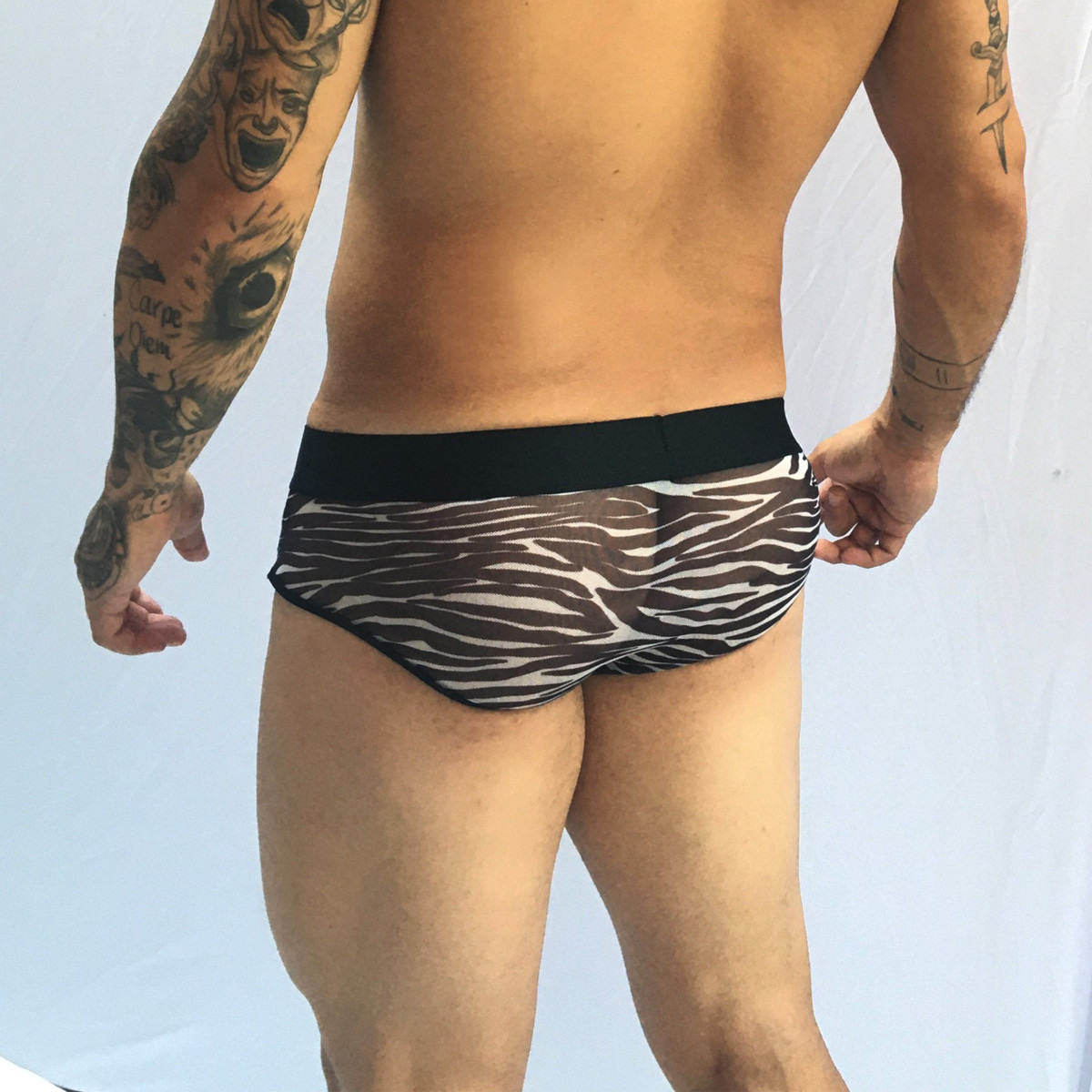 Cueca Sex Masculina em Tule com Estampa Animal Print com Suplex - SD Clothing | Tamanho Único - 2