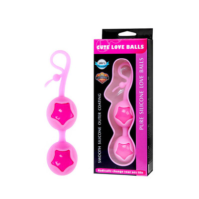 Foto 1 do produto Cute Love Balls - Bolas para Pompoarismo com Peso, Detalhes em Alto Relevo e Cordão