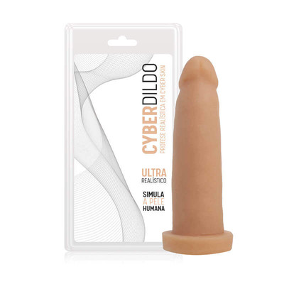 Cyber Dildo Hercol - Prótese Peniana Realística em Cyberskin com Glande Definida e Vértebras - 17,5 x 3,8 cm