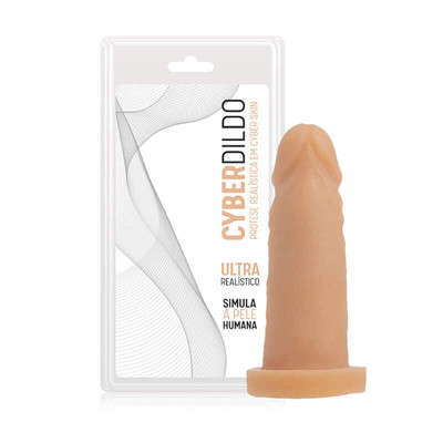 Foto 1 do produto Cyber Dildo Lunes - Prótese Realística em Cyberskin com Glande Definida, Veias Salientes e Vértebra - 12,5 x 3,8 cm