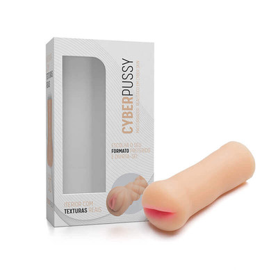 Masturbador Masculino em Forma de Vagina com Lábios Rosados - Cyber Pussy Milla | 15 x 5 cm