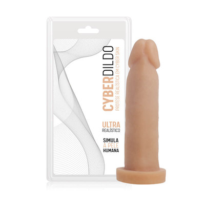 CyberDildo 8 - Prótese Peniana Realística em Cyberskin com Vértebras - 16 x 4 cm