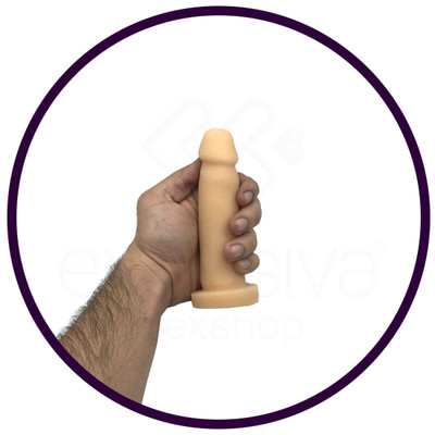 CyberDildo - Prótese Peniana em Cyberskin com Vértebras Articuláveis e Glande Definida - 14 x 3,5 cm