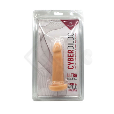 Foto 2 do produto CyberDildo - Prótese Peniana em Cyberskin com Vértebras Articuláveis e Glande Definida - 14 x 3,5 cm