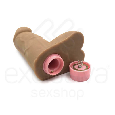 Foto 3 do produto CyberSkin® - Prótese Realística em Cybersin com Formato de Pênis, Escroto e Multivelocidade - 11 x 4,2 cm