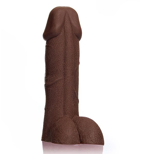 CyberSkin® - Prótese Realística em Forma de Pênis com Escroto e Esqueleto Articulado - 14 x 5 cm | Cor: Marrom - 2