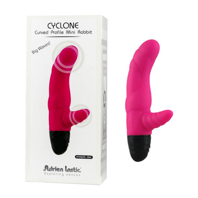 Foto 1 do produto Cyclone Curved Profile Mini Rabbit Big Waves! - Vibrador de Ponto G com Estimulador de Clitóris e 8 Modos de Vibração - 9,3 x 3,3 cm
