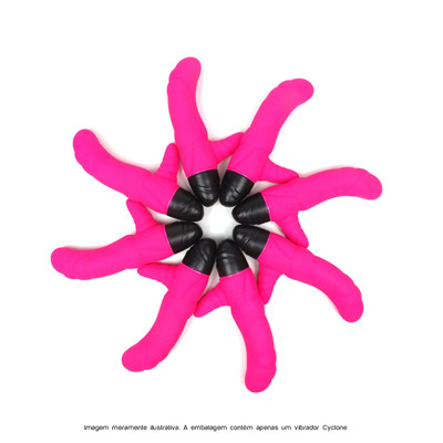 Foto 4 do produto Cyclone Curved Profile Mini Rabbit Big Waves! - Vibrador de Ponto G com Estimulador de Clitóris e 8 Modos de Vibração - 9,3 x 3,3 cm
