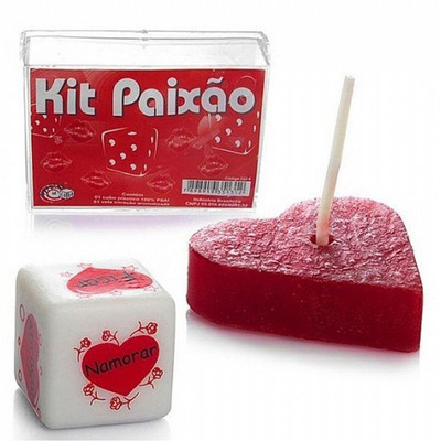 Dado com Tarefas e Vela Aromática no Formato de Coração - Kit Paixão Diversão ao Cubo