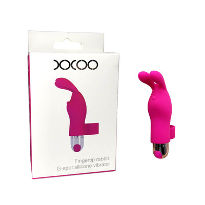 Foto 1 do produto Dedeira Estimuladora de Clitóris em Forma de Coelho com 10 Modos de Vibração - XXOO Fingertip Rabbit - 7,5 x 3 cm | Cor: Pink