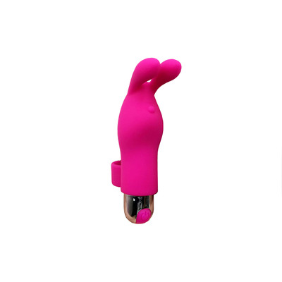 Foto 2 do produto Dedeira Estimuladora de Clitóris em Forma de Coelho com 10 Modos de Vibração - XXOO Fingertip Rabbit - 7,5 x 3 cm | Cor: Pink