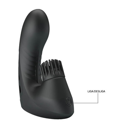 Foto 4 do produto Dedeira Estimuladora de Clítoris e Ponto G em Silicone com 3 Modos de Vibração, 3 Modos de Rotação e Recarregável - Pretty Love Magic Drill | 7,5 x 2,6 cm