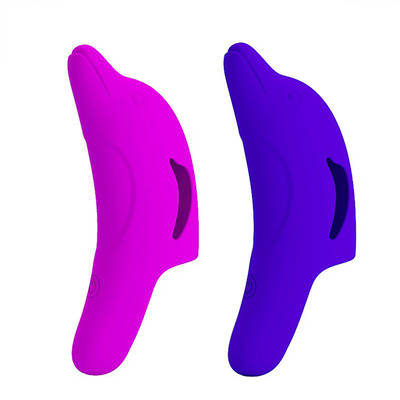 Foto 1 do produto Dedeira Estimuladora de Clitóris em Silicone com 10 Modos de Vibração e Recarregável - Pretty Love Delphini | 9,8 x 3,2 cm | Disponível em 2 Cores