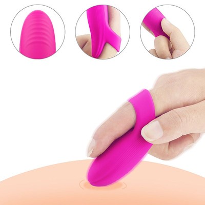 Foto 7 do produto Dedeira Estimuladora de Clitóris e Ponto G em Silicone com 9 Modos de Vibração e Recarregável - S-hande Dory | 4,8 x 3,1 cm | Disponível em 2 Cores