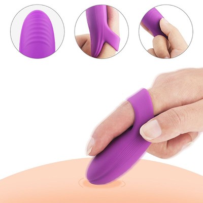 Foto 3 do produto Dedeira Estimuladora de Clitóris e Ponto G em Silicone com 9 Modos de Vibração e Recarregável - S-hande Dory | 4,8 x 3,1 cm | Disponível em 2 Cores