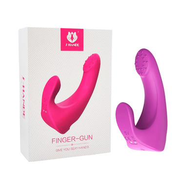 Dedeira Estimuladora de Ponto G e Clitóris com Cerdas Estimuladoras, Recarregável e 9 Modos de Vibração - S-hande Finger-Gun | Disponível em 2 Cores