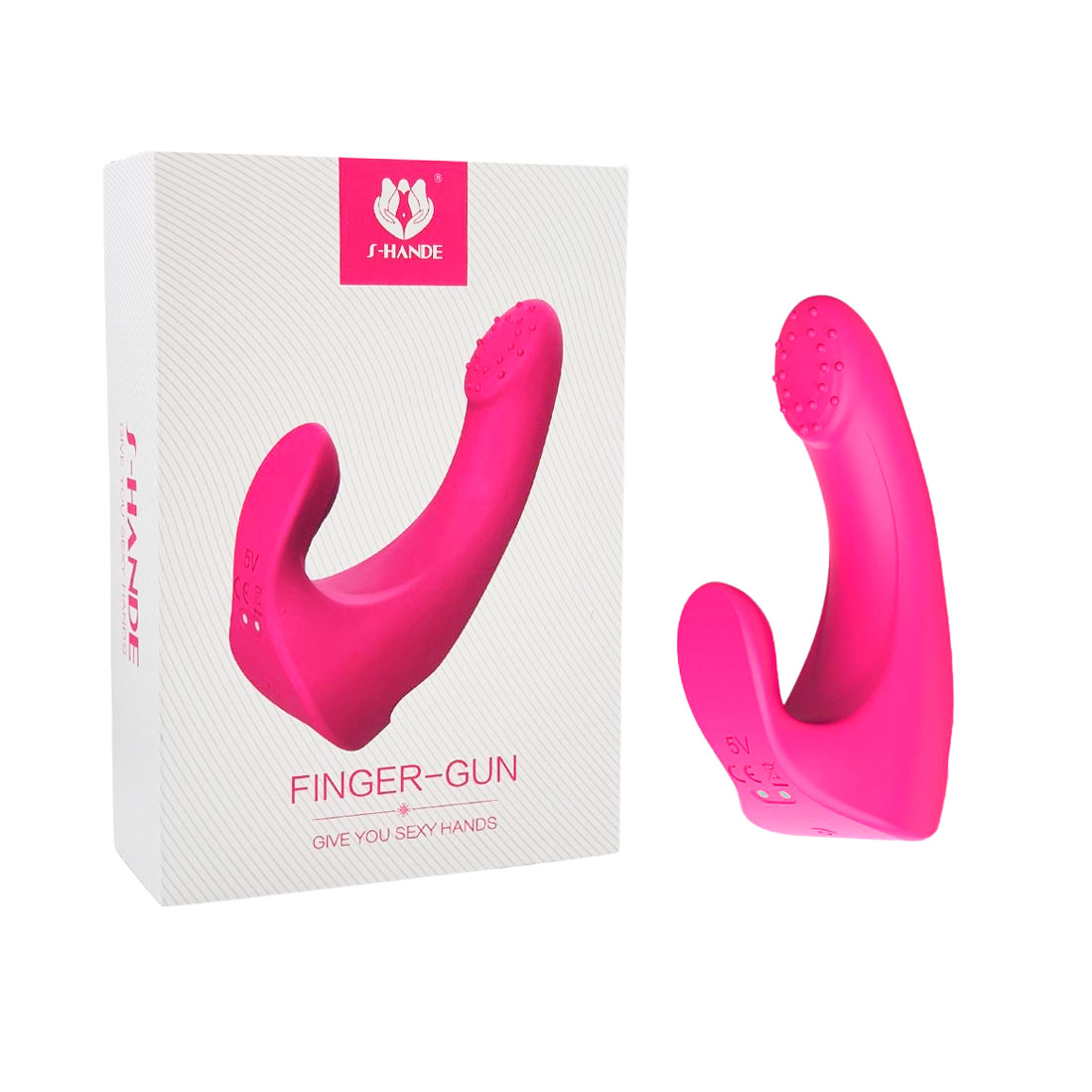 Dedeira Estimuladora de Ponto G e Clitóris com Cerdas Estimuladoras, Recarregável e 9 Modos de Vibração - S-hande Finger-Gun | Disponível em 2 Cores - 5