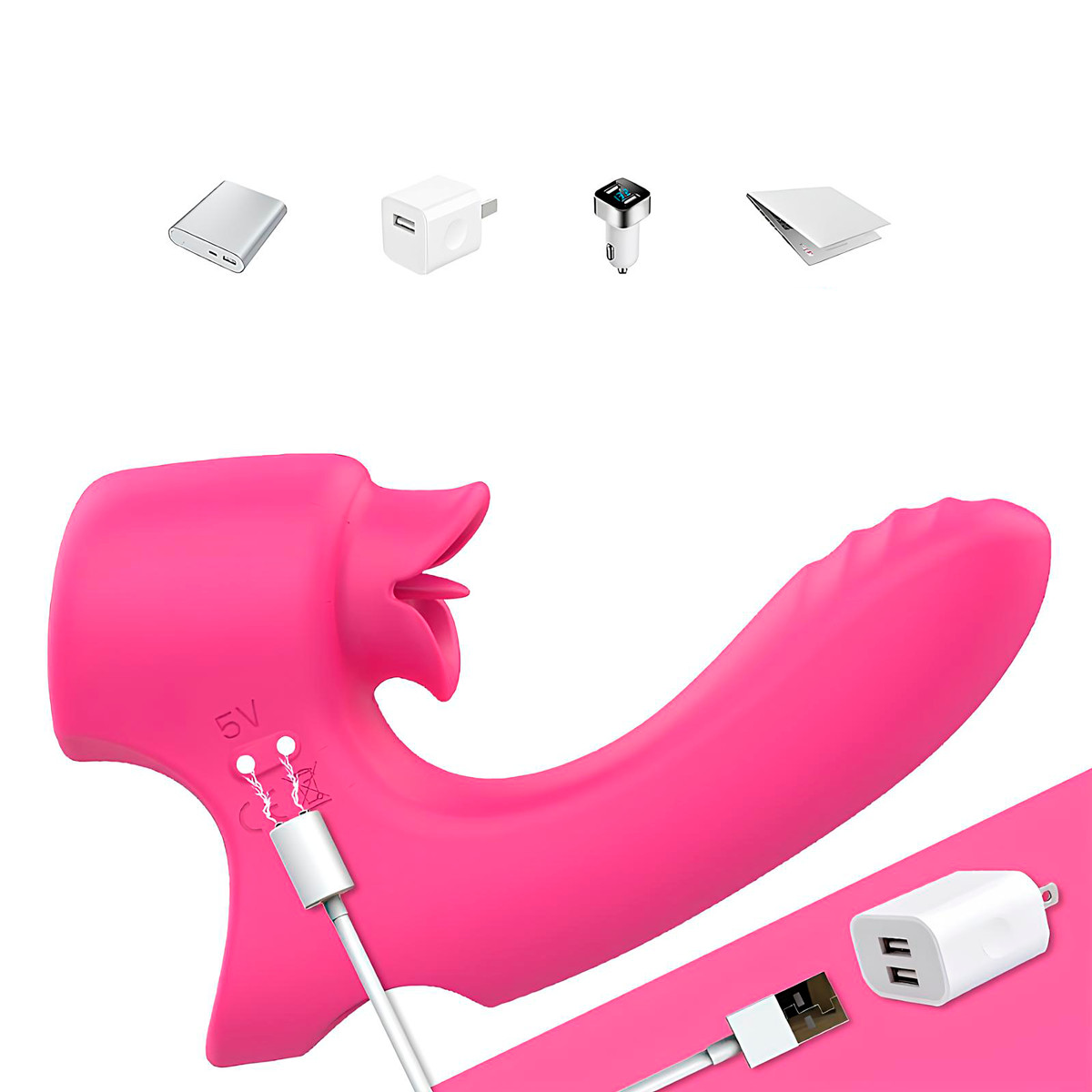 Dedeira Estimuladora de Ponto G e Clitóris com Língua Vibratória e 9 Modos de Vibração - S-Hande Devil's Kiss | 8,6 x 2,4 cm | Disponível em 3 Cores - 10